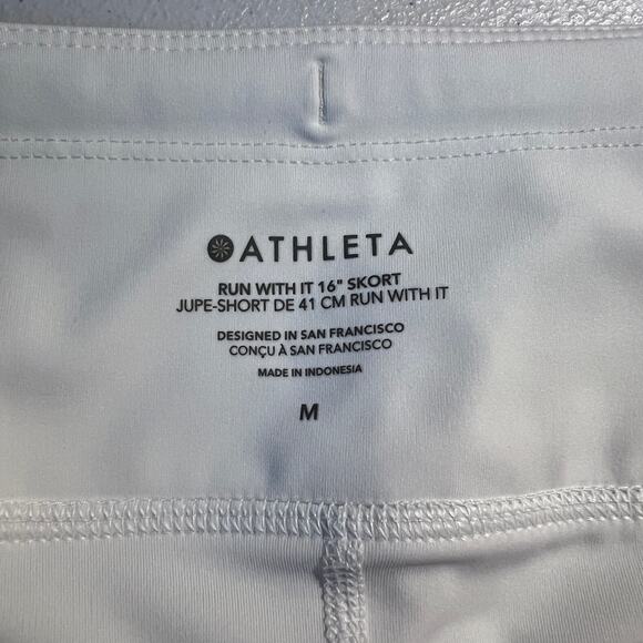 Athleta Skirt Run With it Skort White Tennis Prep Sporty Athleisure Preppy Golf - Picture 4 of 5